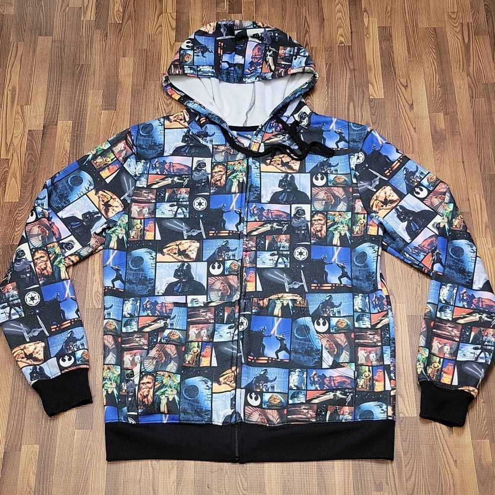 Star Wars Print Hooded Sweatshirt Unisex  Size Medium